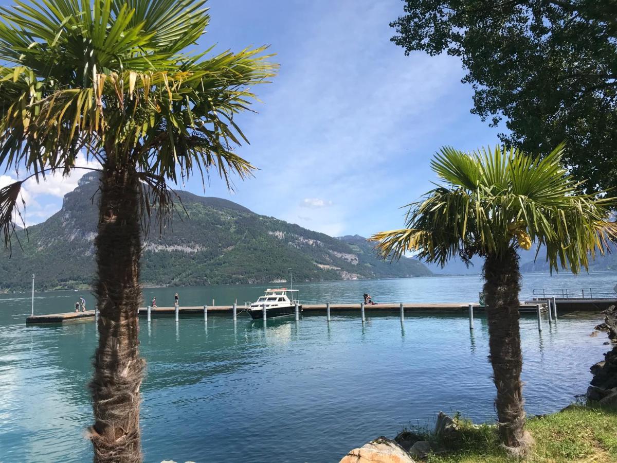 Ferienwohnung Moderne Unterkunft mit Panoramablick auf Thunersee Krattigen Exterior foto